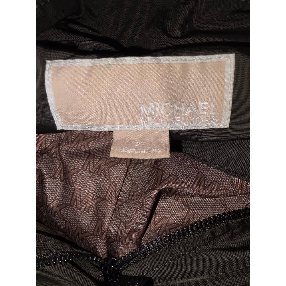 Michael Michael Kors Olive Green Anorak Hooded Utility Jacket Size 3X - Picture 2 of 10